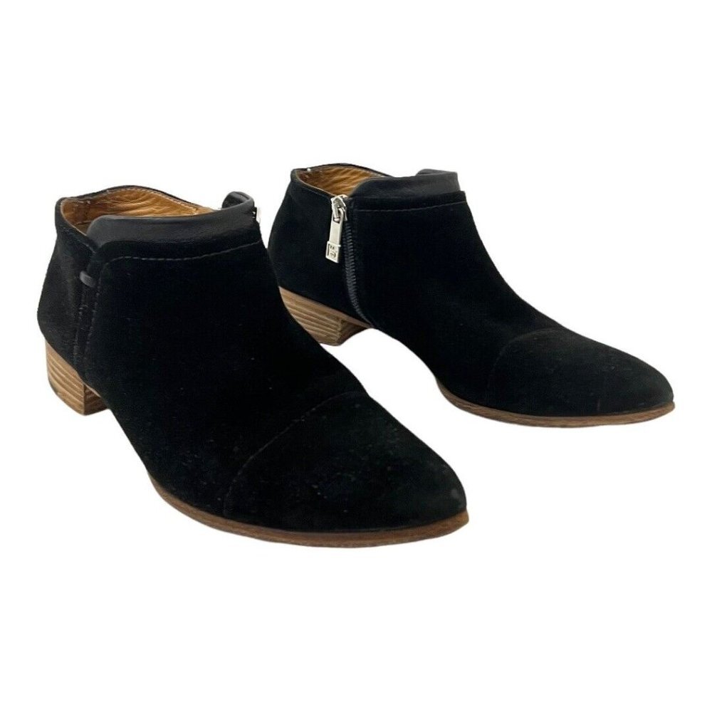 Alberto Fermani Women's Size 37 US 7 Black Serafina Suede Pointed Toe Booties